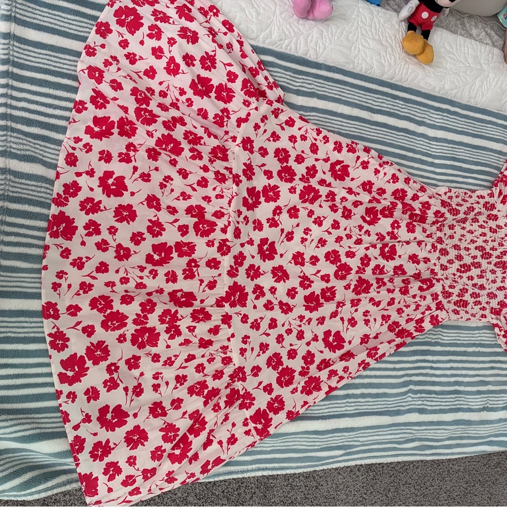Francesca's Collections Pink and White Floral Maxi Dress